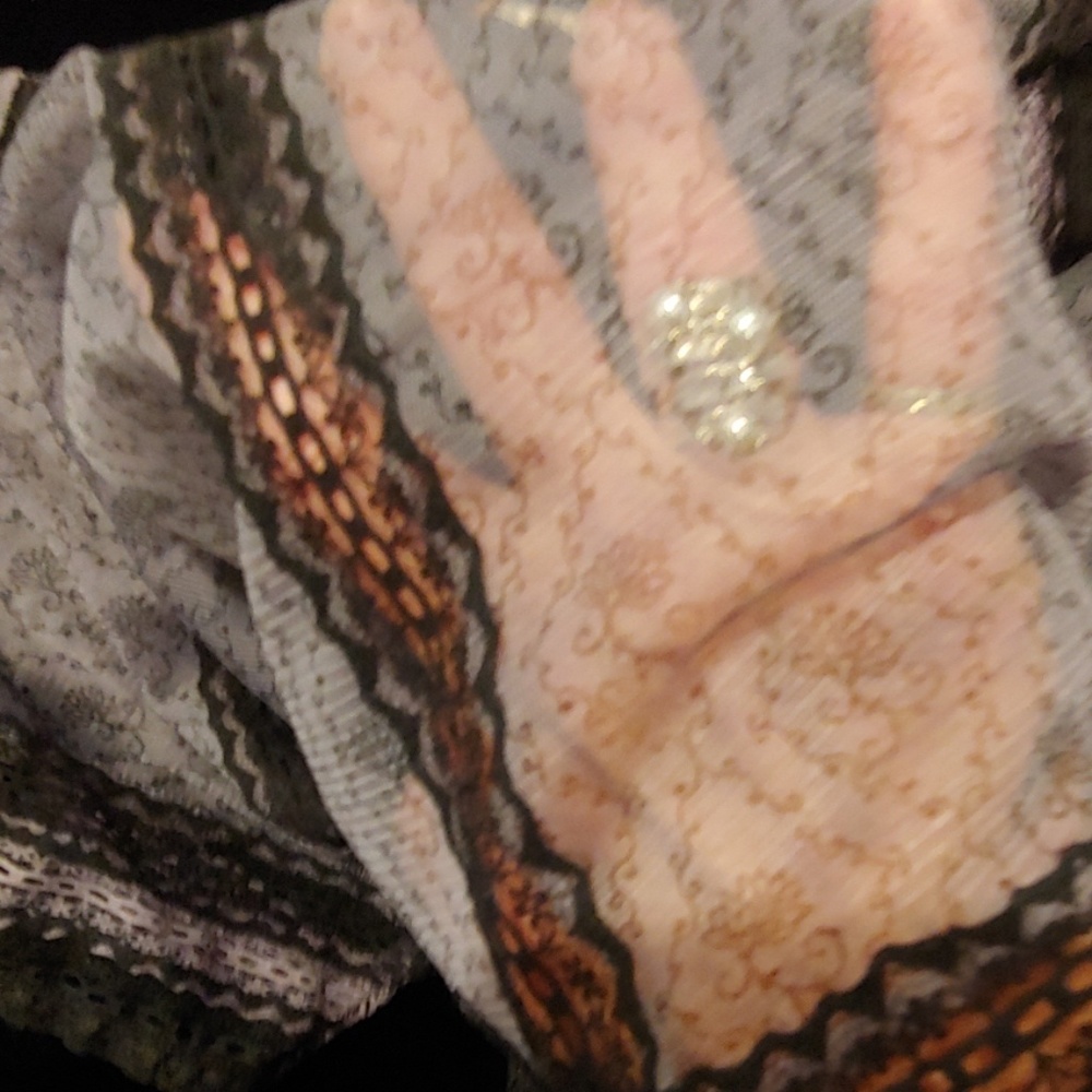 Free People sheer Lavender W/ Black Lace Trim top - Picture 4 of 5